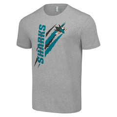 NHL Heather Gray San Jose Sharks Starter Color Scratch T-Shirt