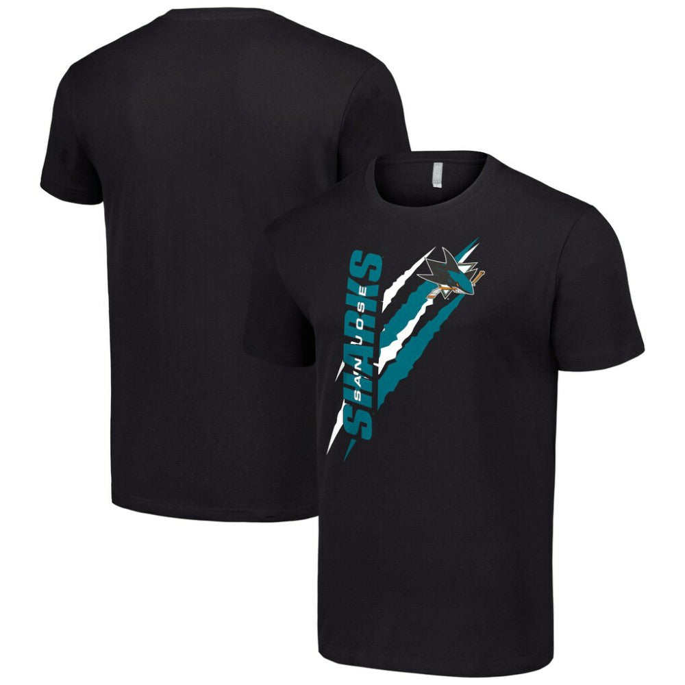 NHL Black San Jose Sharks Starter Color Scratch T-Shirt