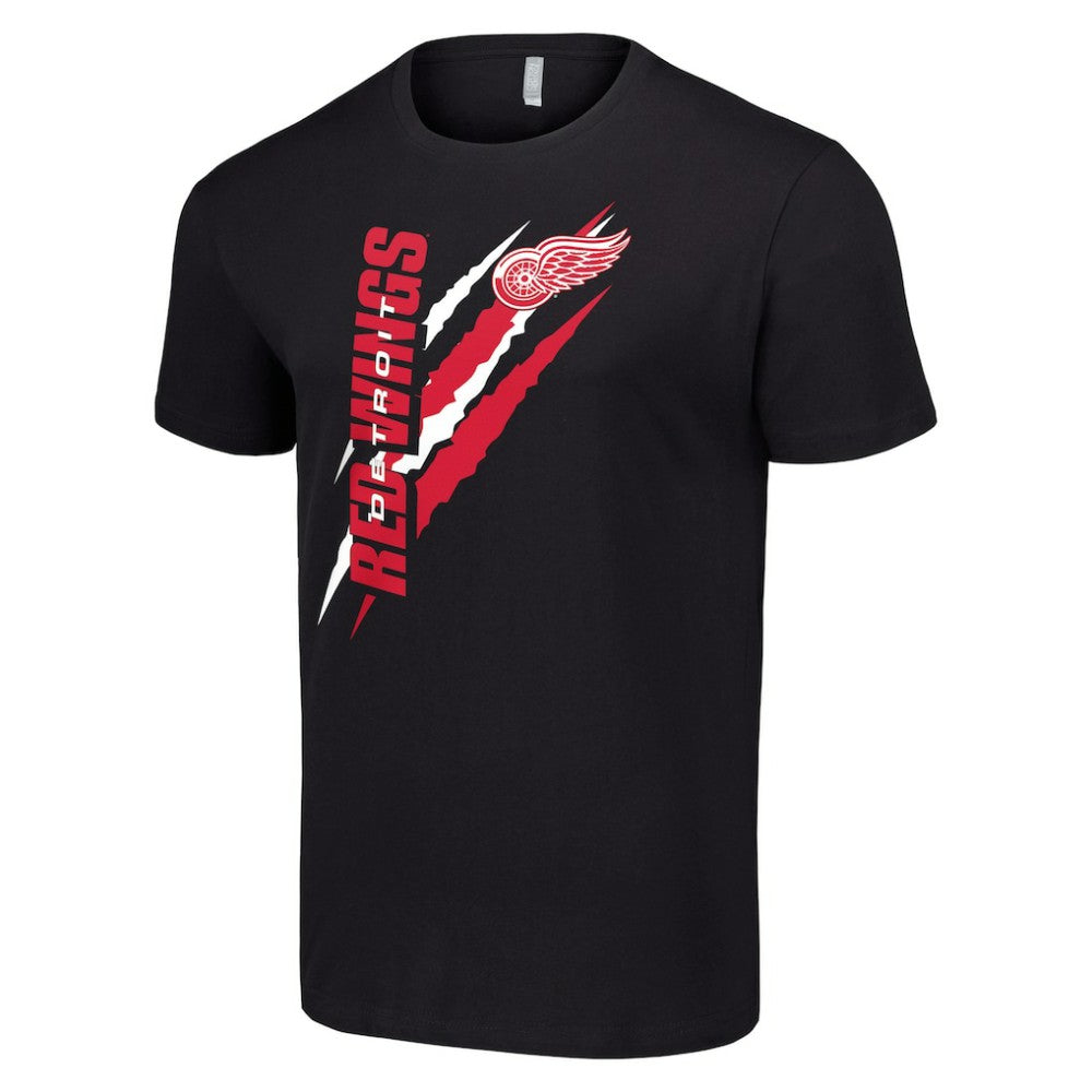 NHL Black Detroit Red Wings Starter Color Scratch T-Shirt