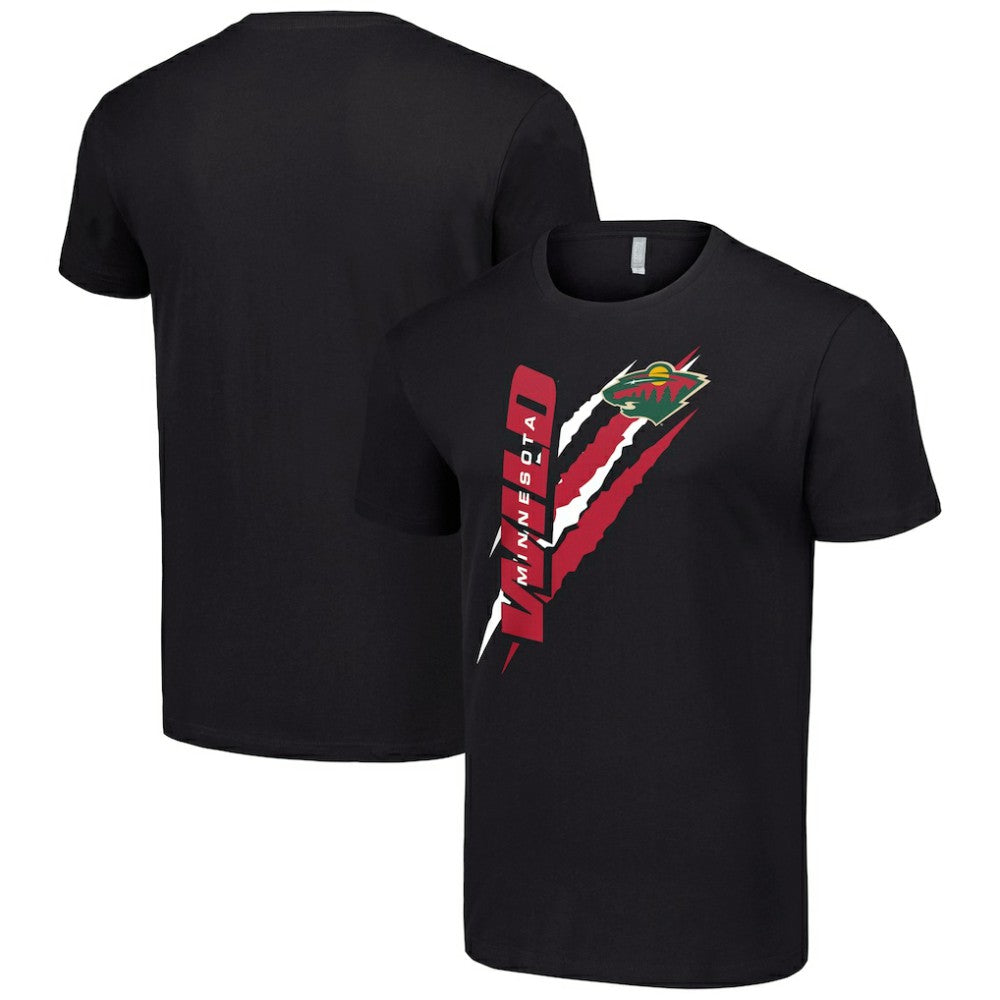 NHL Black Minnesota Wild Starter Color Scratch T-Shirt