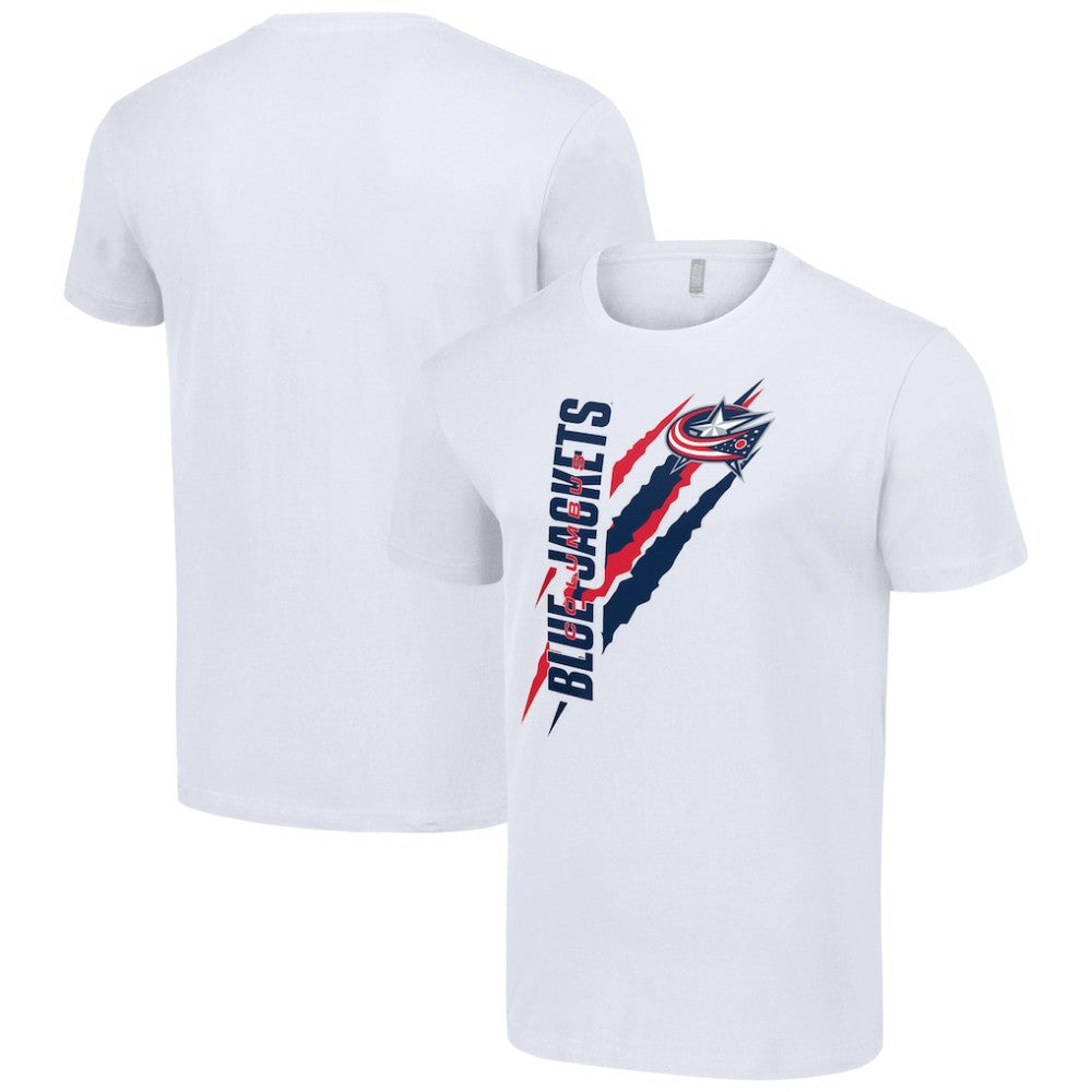 NHL White Columbus Blue Jackets Starter Color Scratch T-Shirt