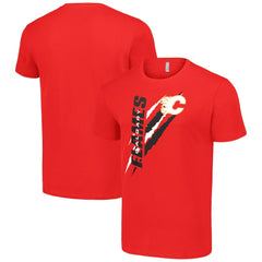 NHL Red Calgary Flames Starter Color Scratch T-Shirt