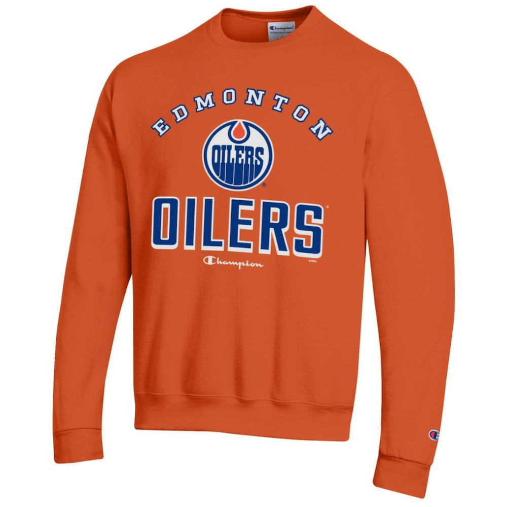 NHL Orange Edmonton Oilers Champion Eco Powerblend Crewneck Sweatshirt