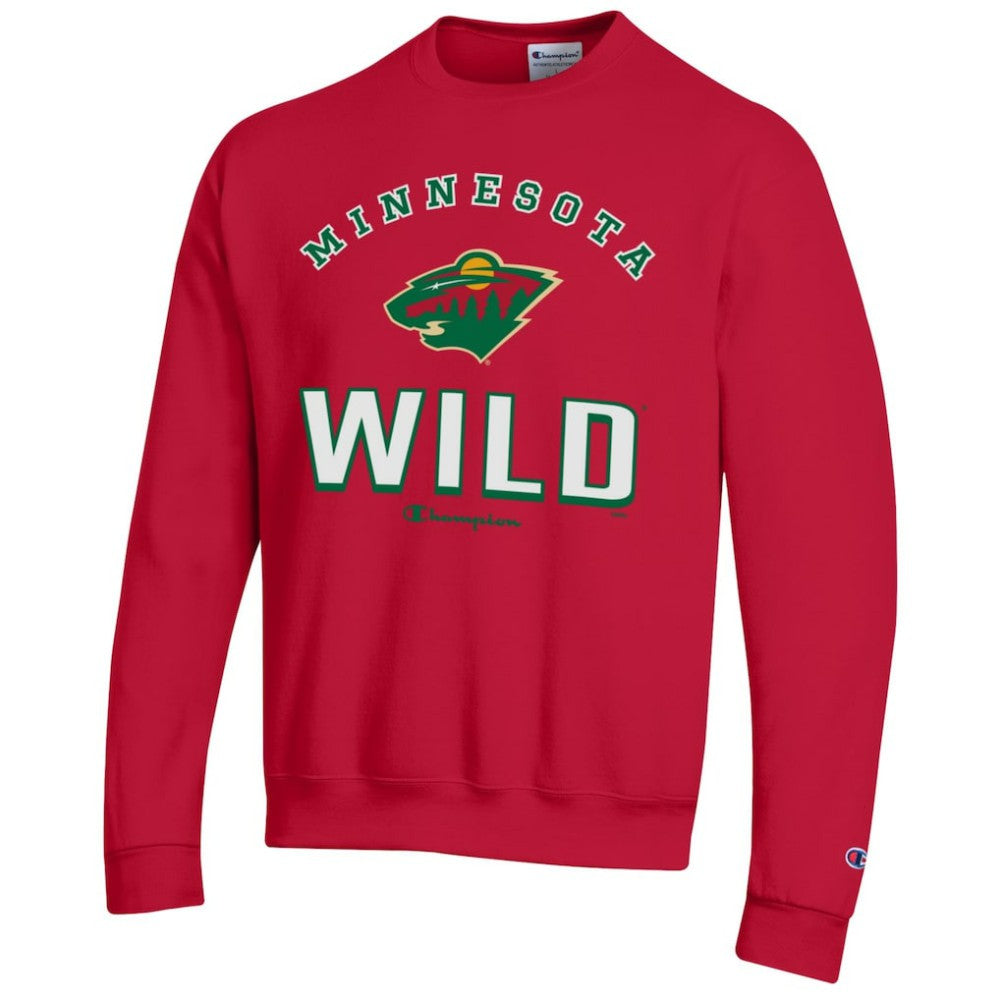 NHL Red Minnesota Wild Champion Eco Powerblend Crewneck Sweatshirt