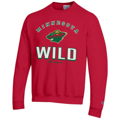 NHL Red Minnesota Wild Champion Eco Powerblend Crewneck Sweatshirt