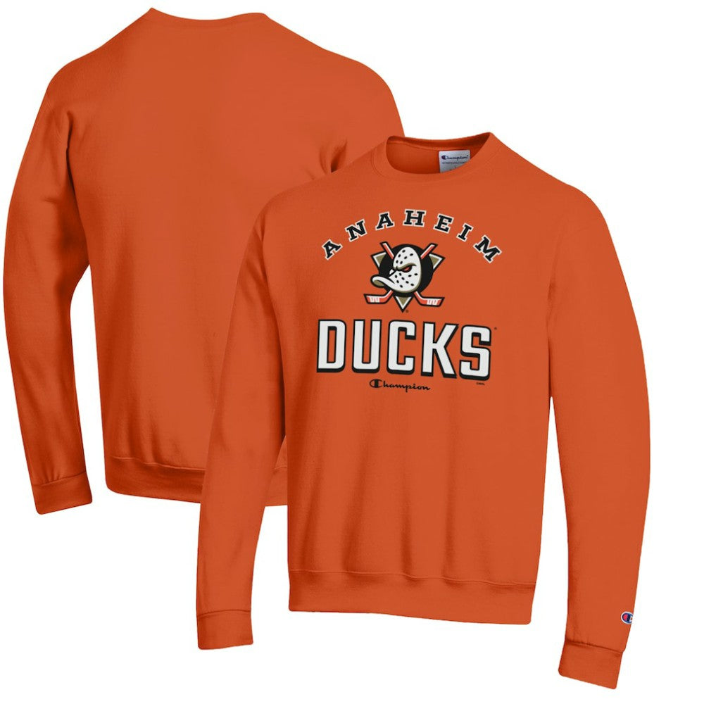 NHL Orange Anaheim Ducks Champion Eco Powerblend Crewneck Sweatshirt