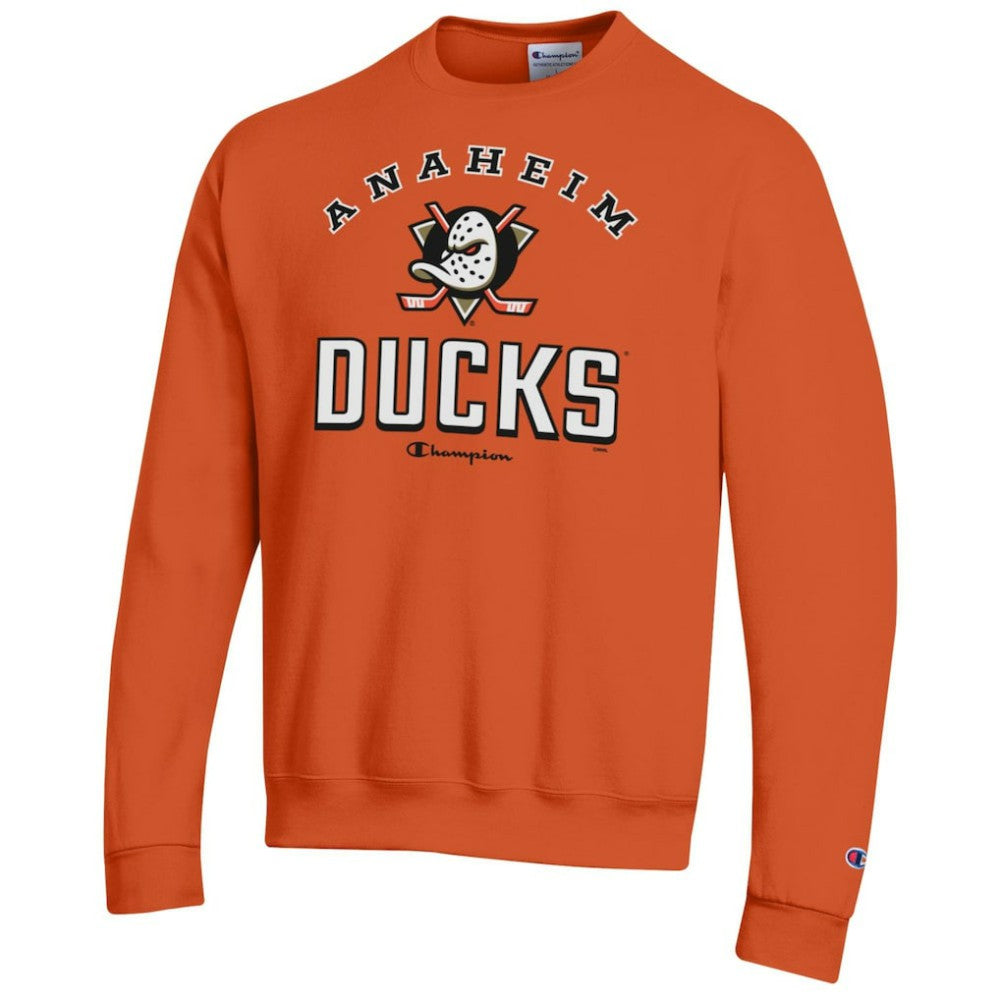 NHL Orange Anaheim Ducks Champion Eco Powerblend Crewneck Sweatshirt
