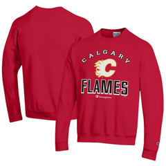 NHL Red Calgary Flames Champion Eco Powerblend Crewneck Sweatshirt