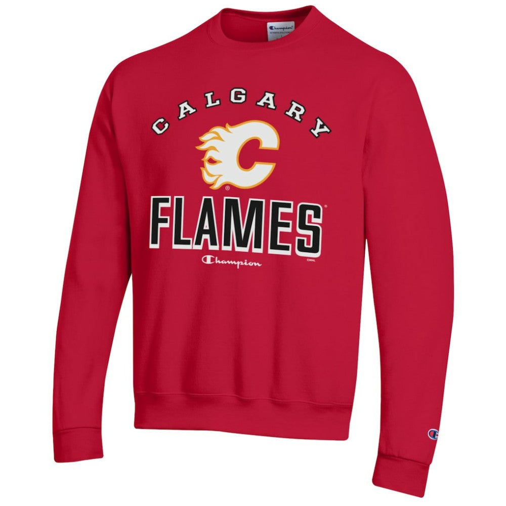 NHL Red Calgary Flames Champion Eco Powerblend Crewneck Sweatshirt