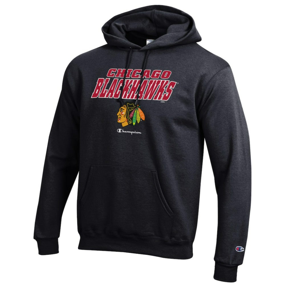 NHL Black Chicago Blackhawks Champion Eco Powerblend Pullover Hoodie