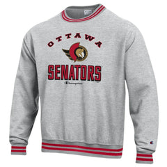 NHL Heather Gray Ottawa Senators Champion Reverse Weave Yarn Dye Pullover Sweatshirt