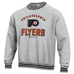 NHL Heather Gray Philadelphia Flyers Champion Reverse Weave Yarn Dye Pullover Sweatshirt