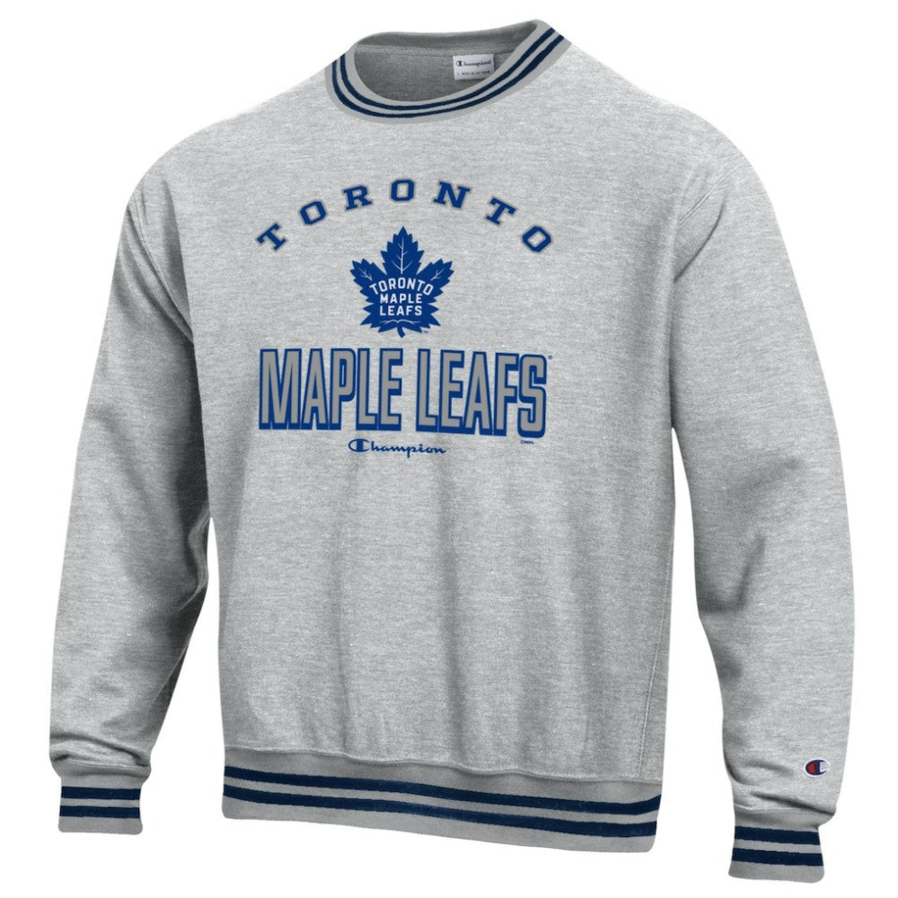 NHL Heather Gray Toronto Maple Leafs Champion Reverse Weave Yarn Dye Pullover Sweatshirt