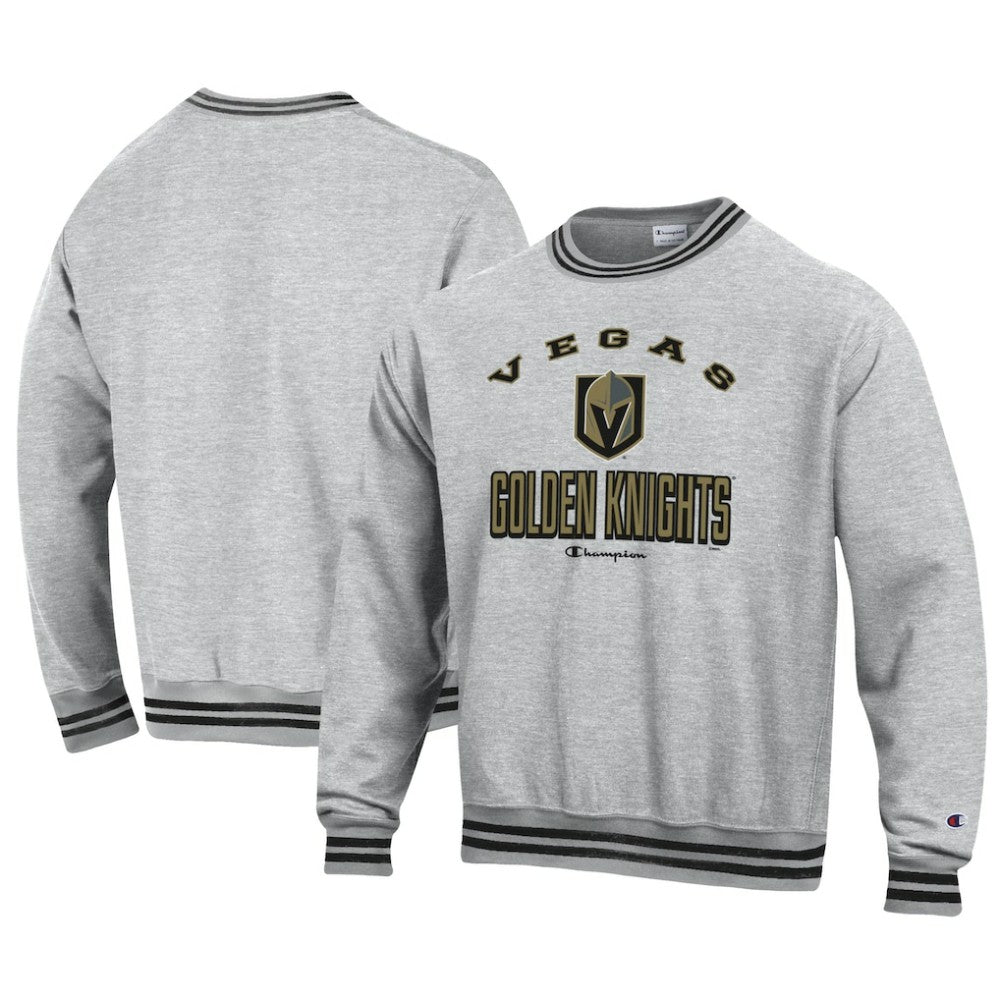 NHL Heather Gray Vegas Golden Knights Champion Reverse Weave Yarn Dye Pullover Sweatshirt