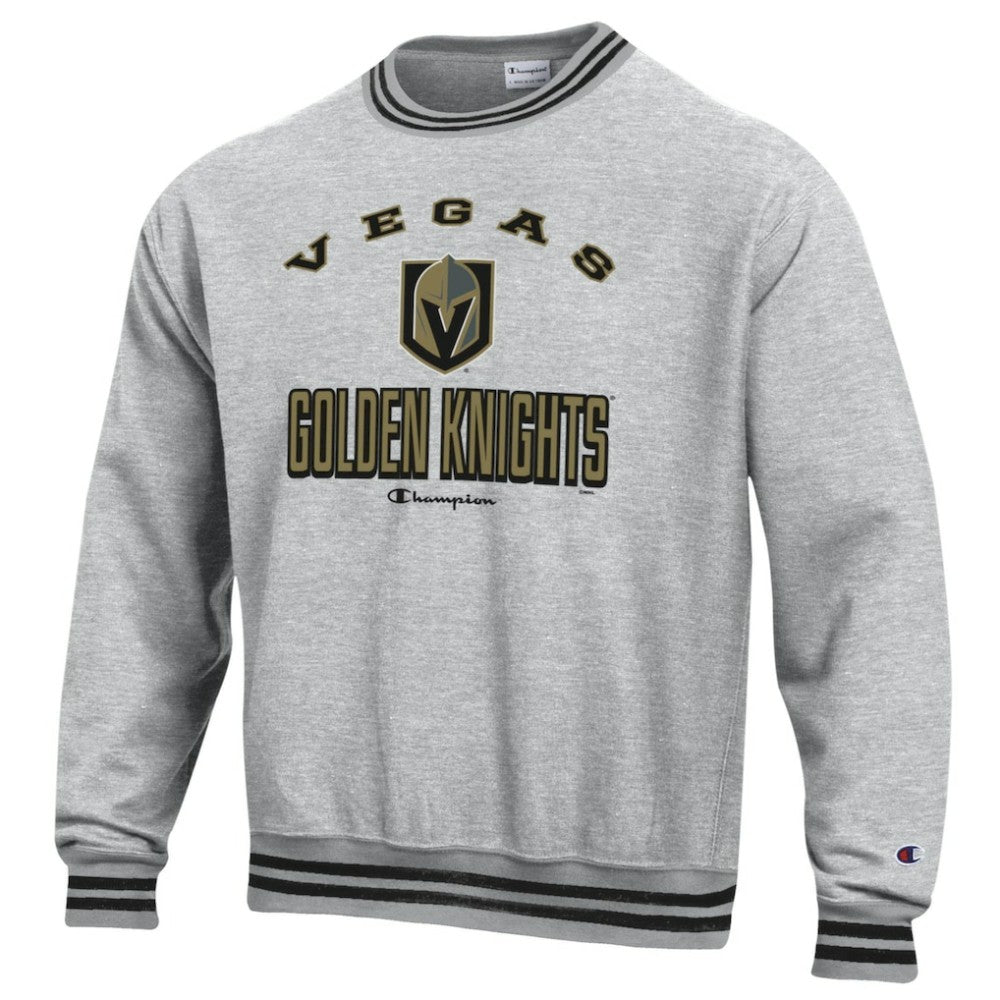 NHL Heather Gray Vegas Golden Knights Champion Reverse Weave Yarn Dye Pullover Sweatshirt