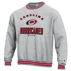 NHL Heather Gray Carolina Hurricanes Champion Reverse Weave Yarn Dye Pullover Sweatshirt