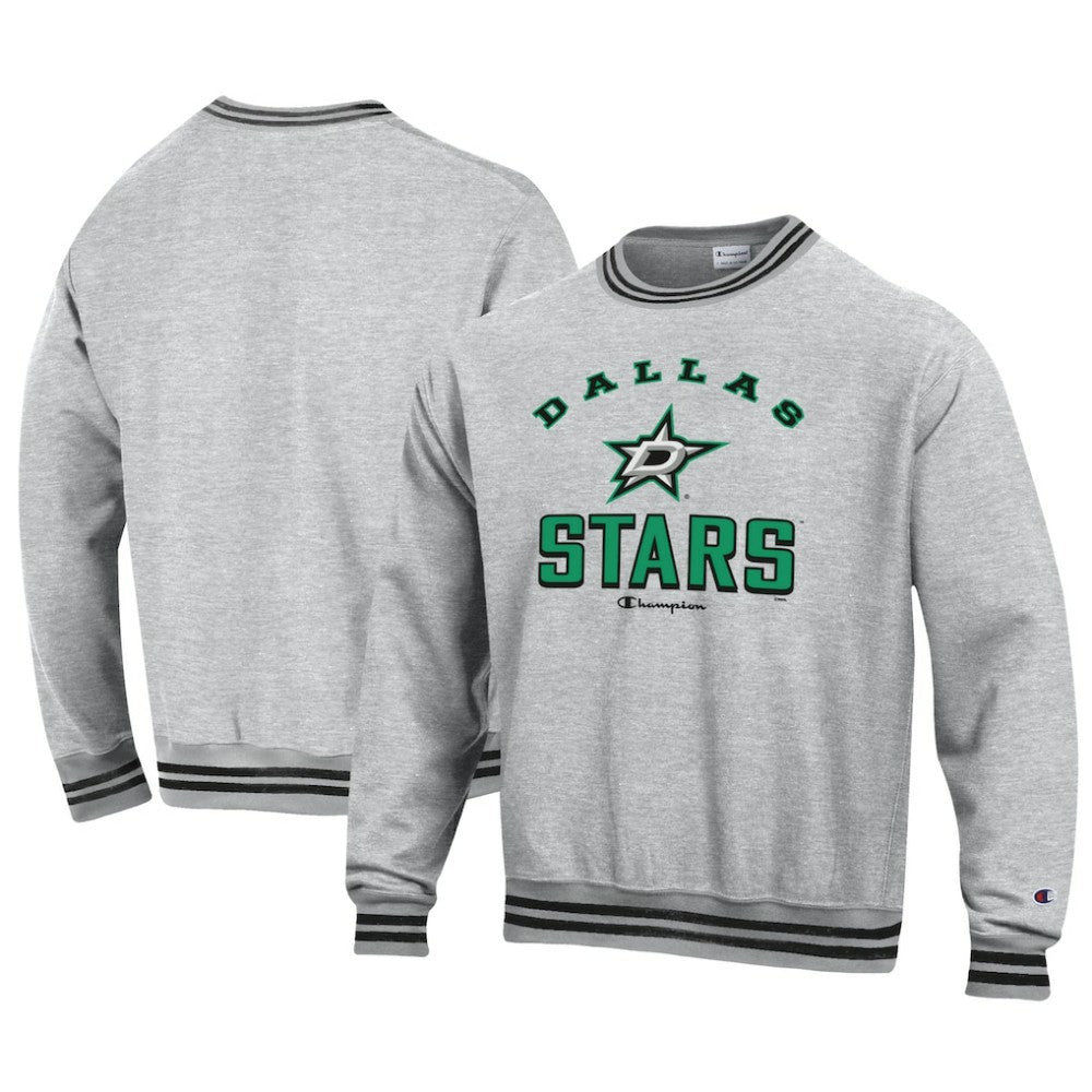 NHL Heather Gray Dallas Stars Champion Reverse Weave Yarn Dye Pullover Sweatshirt