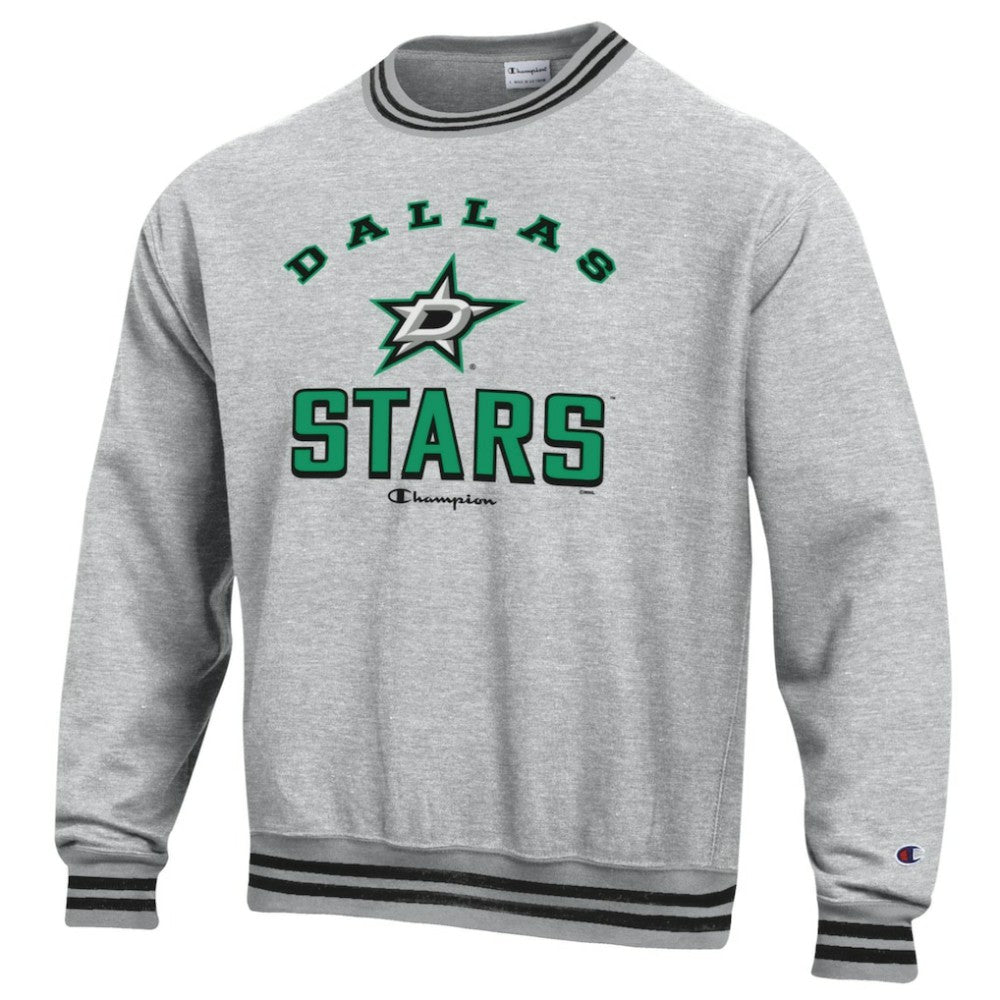 NHL Heather Gray Dallas Stars Champion Reverse Weave Yarn Dye Pullover Sweatshirt