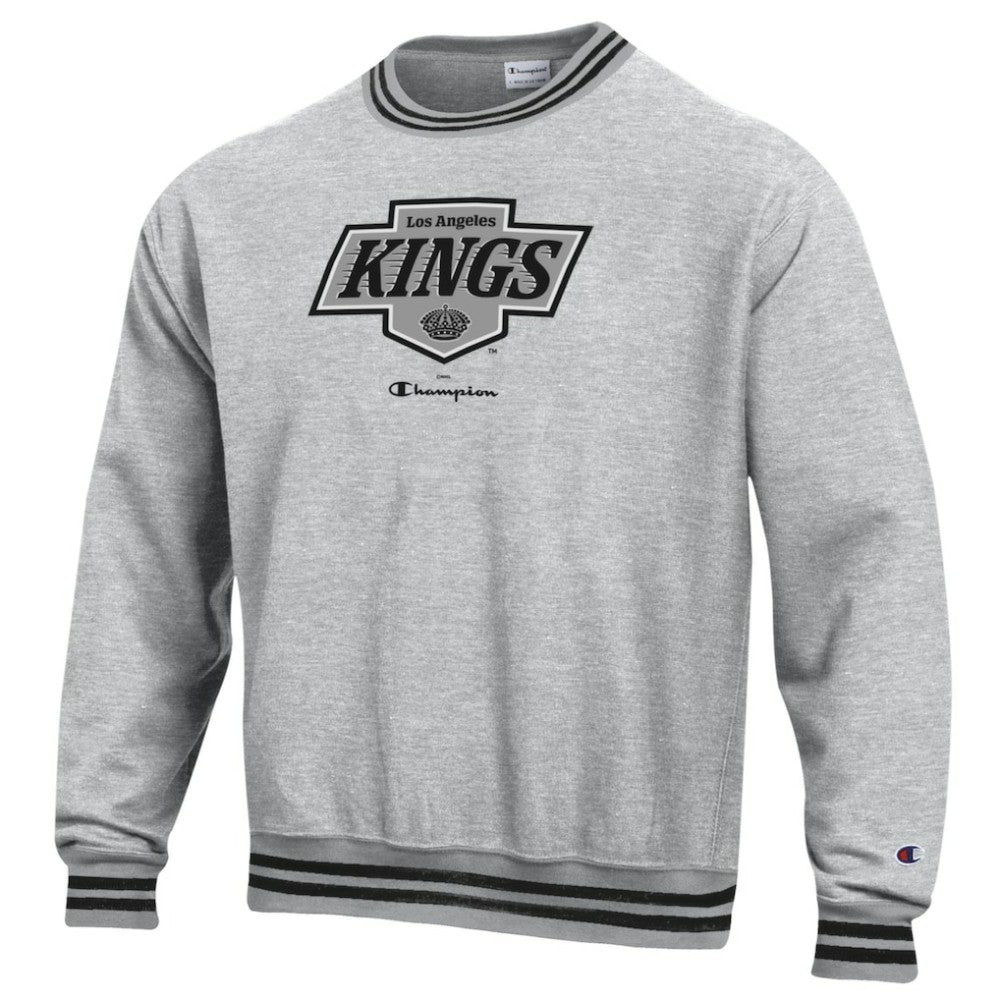 NHL Heather Gray Los Angeles Kings Champion Reverse Weave Yarn Dye Pullover Sweatshirt