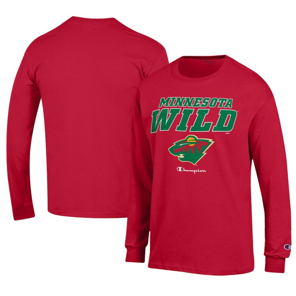 NHL Red Minnesota Wild Champion Long-Sleeve Jersey T-Shirt