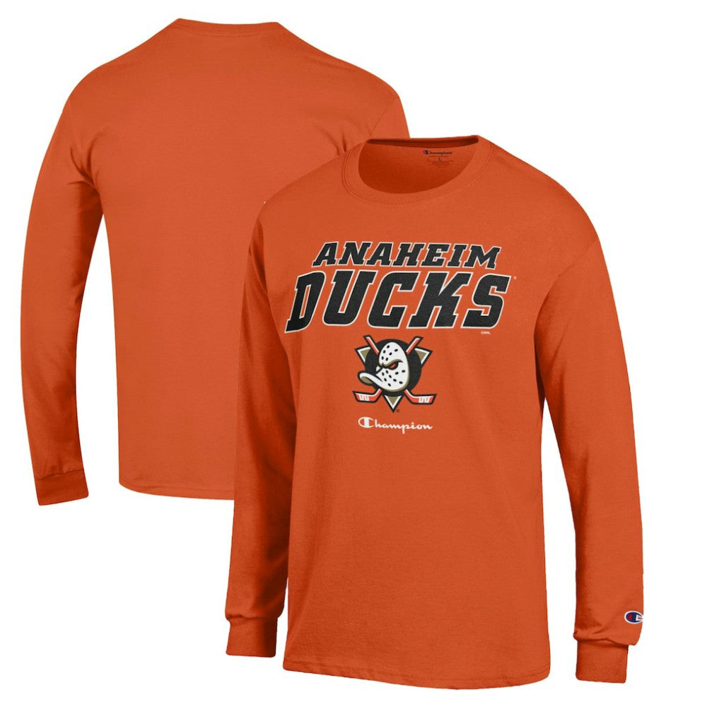 NHL Orange Anaheim Ducks Champion Long-Sleeve Jersey T-Shirt