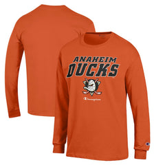 NHL Orange Anaheim Ducks Champion Long-Sleeve Jersey T-Shirt