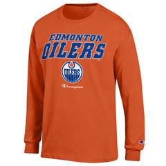 NHL Orange Edmonton Oilers Champion Long-Sleeve Jersey T-Shirt