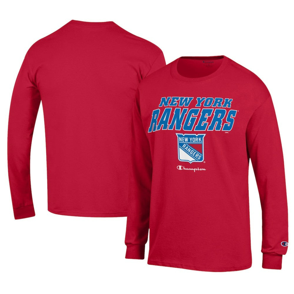 NHL Red New York Rangers Champion Long-Sleeve Jersey T-Shirt