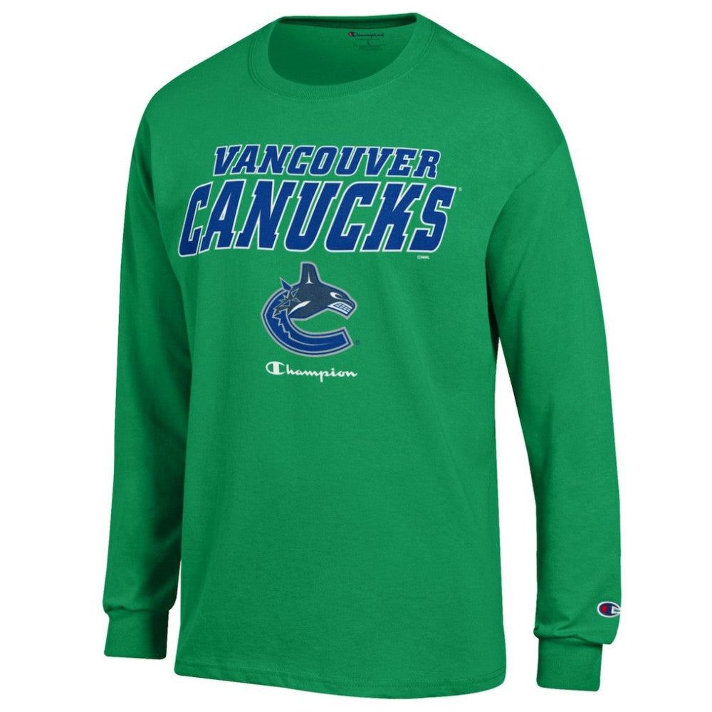NHL Green Vancouver Canucks Champion Long-Sleeve Jersey T-Shirt