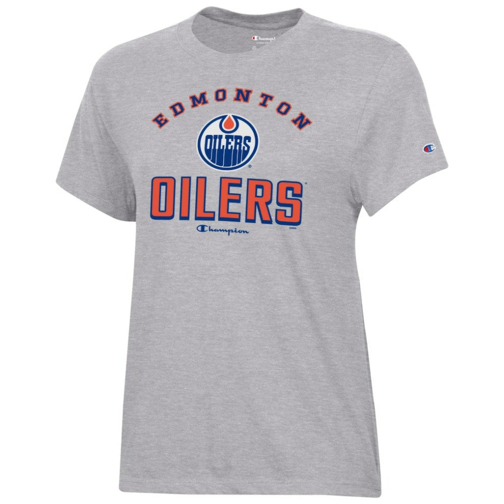 NHL Heather Gray Edmonton Oilers Champion Women's Core T-Shirt