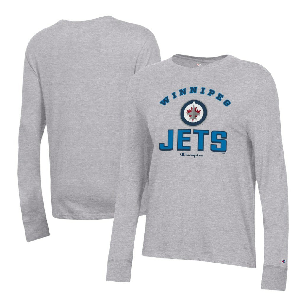 NHL Heather Gray Winnipeg Jets Champion Women's Core Long Sleeve T-Shirt