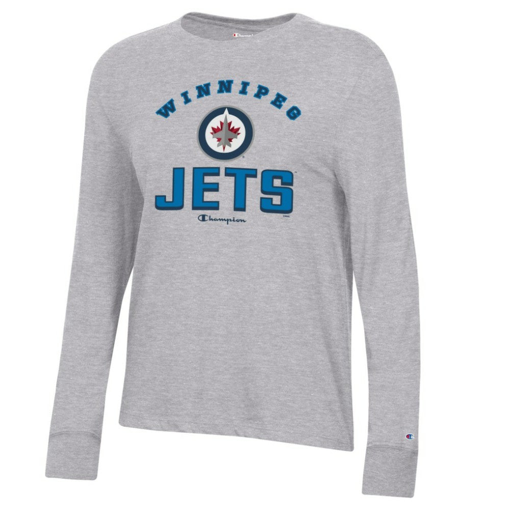 NHL Heather Gray Winnipeg Jets Champion Women's Core Long Sleeve T-Shirt