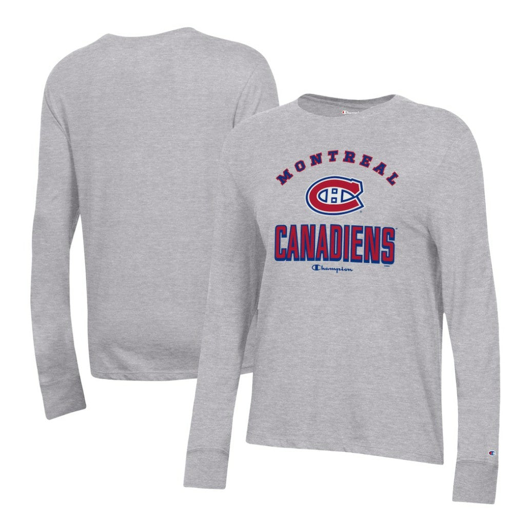 NHL Heather Gray Montreal Canadiens Champion Women's Core Long Sleeve T-Shirt