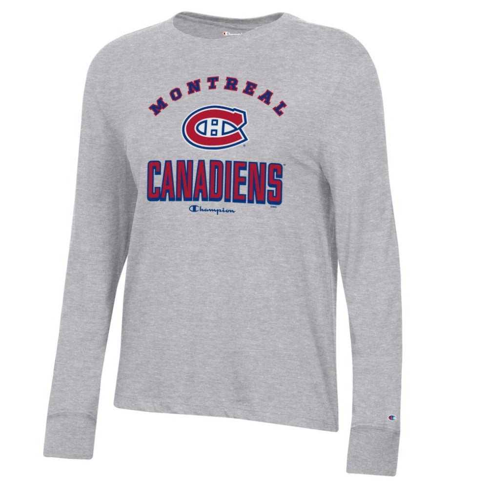 NHL Heather Gray Montreal Canadiens Champion Women's Core Long Sleeve T-Shirt