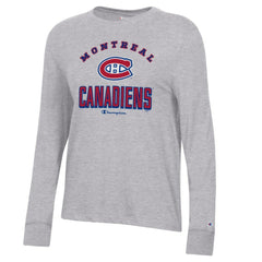 NHL Heather Gray Montreal Canadiens Champion Women's Core Long Sleeve T-Shirt