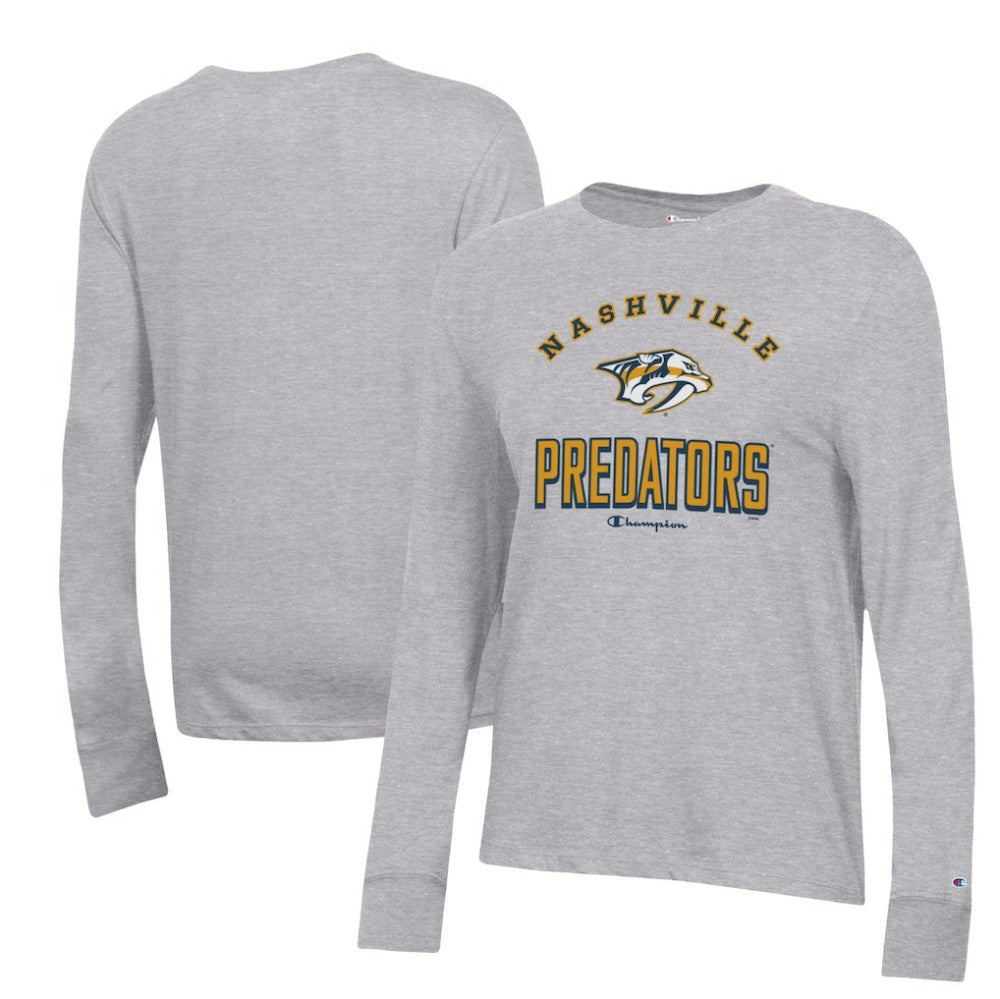 NHL Heather Gray Nashville Predators Champion Women's Core Long Sleeve T-Shirt