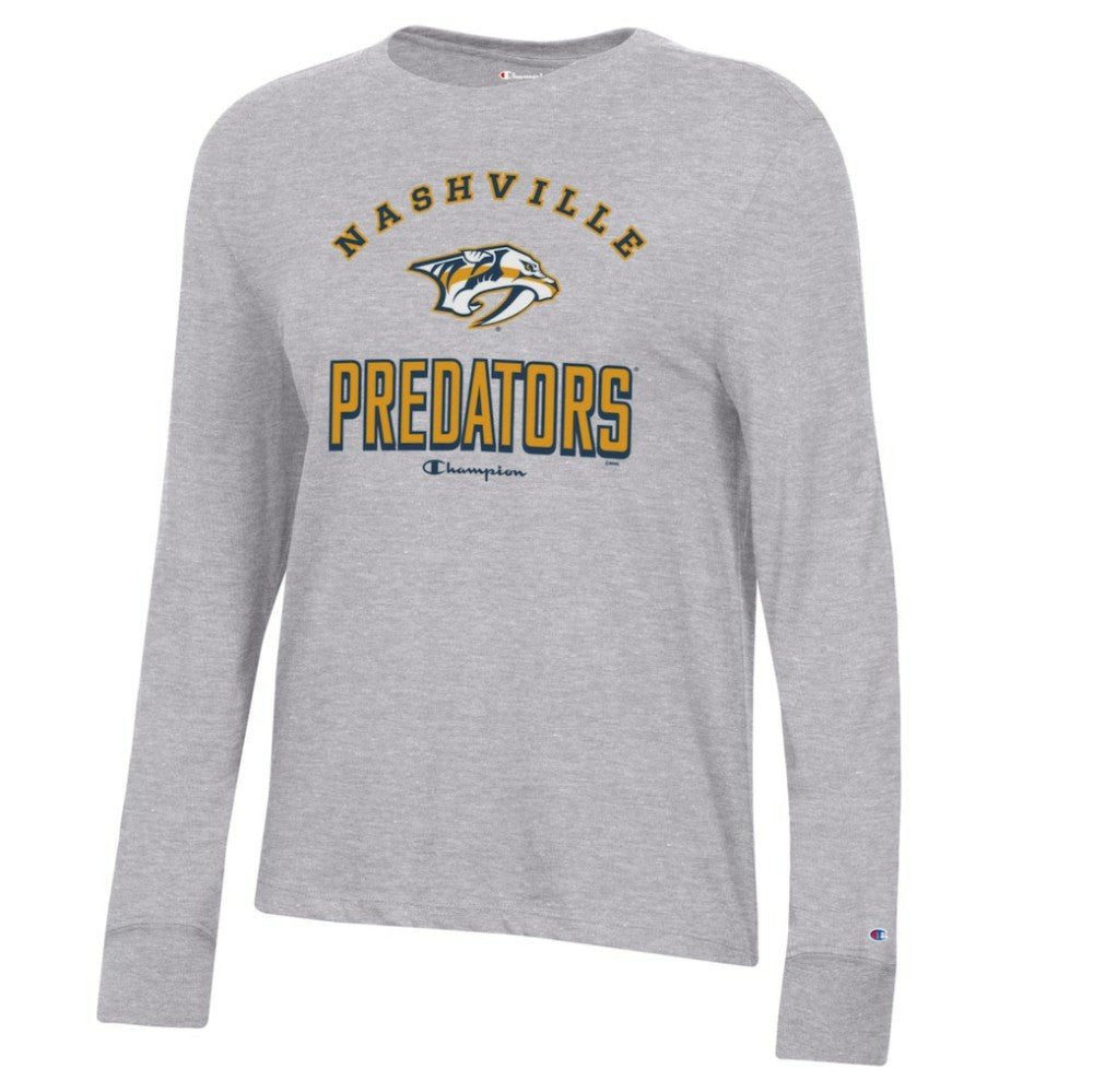 NHL Heather Gray Nashville Predators Champion Women's Core Long Sleeve T-Shirt