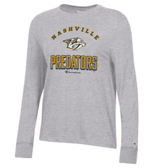 NHL Heather Gray Nashville Predators Champion Women's Core Long Sleeve T-Shirt
