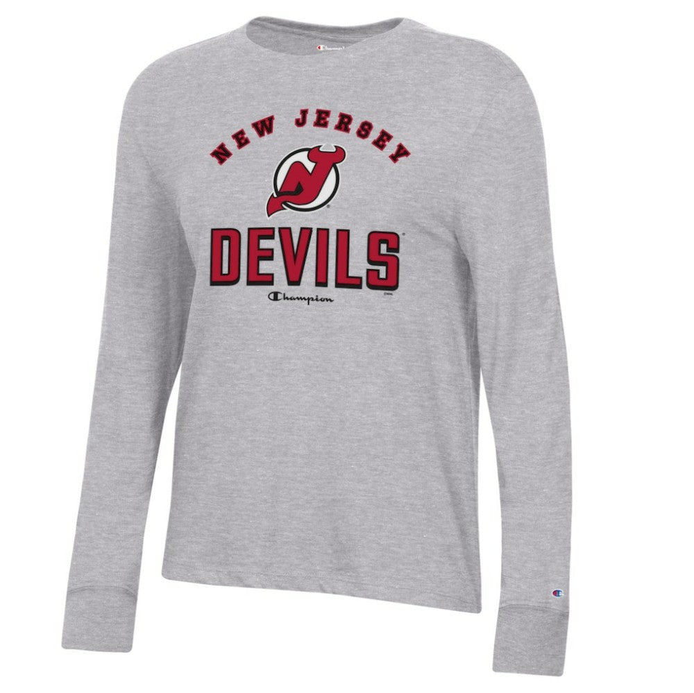 NHL Heather Gray New Jersey Devils Champion Women's Core Long Sleeve T-Shirt
