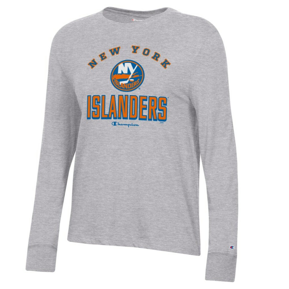 NHL Heather Gray New York Islanders Champion Women's Core Long Sleeve T-Shirt