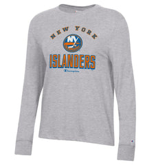 NHL Heather Gray New York Islanders Champion Women's Core Long Sleeve T-Shirt