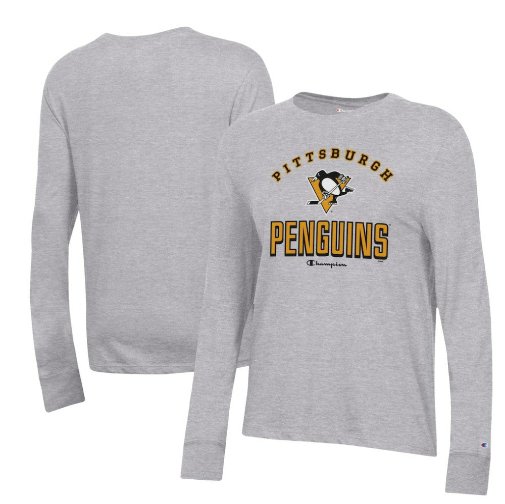 NHL Heather Gray Pittsburgh Penguins Champion Women's Core Long Sleeve T-Shirt