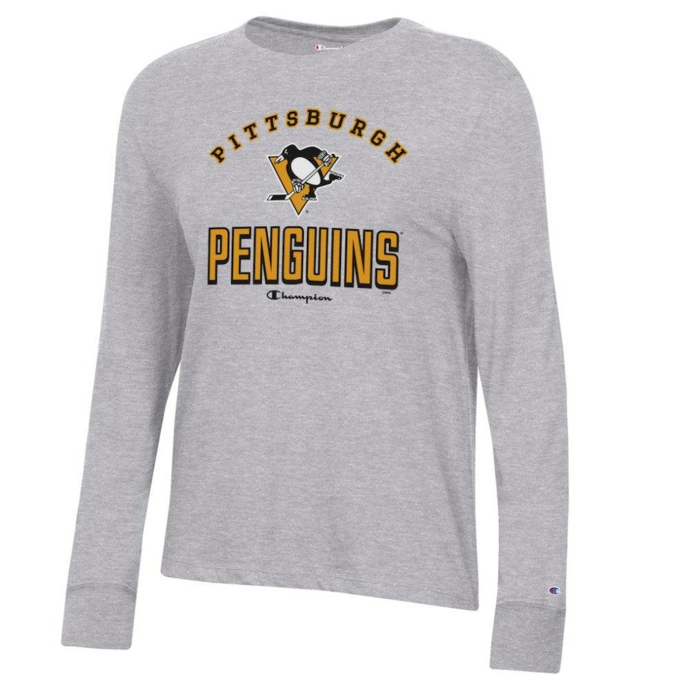 NHL Heather Gray Pittsburgh Penguins Champion Women's Core Long Sleeve T-Shirt