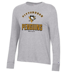 NHL Heather Gray Pittsburgh Penguins Champion Women's Core Long Sleeve T-Shirt