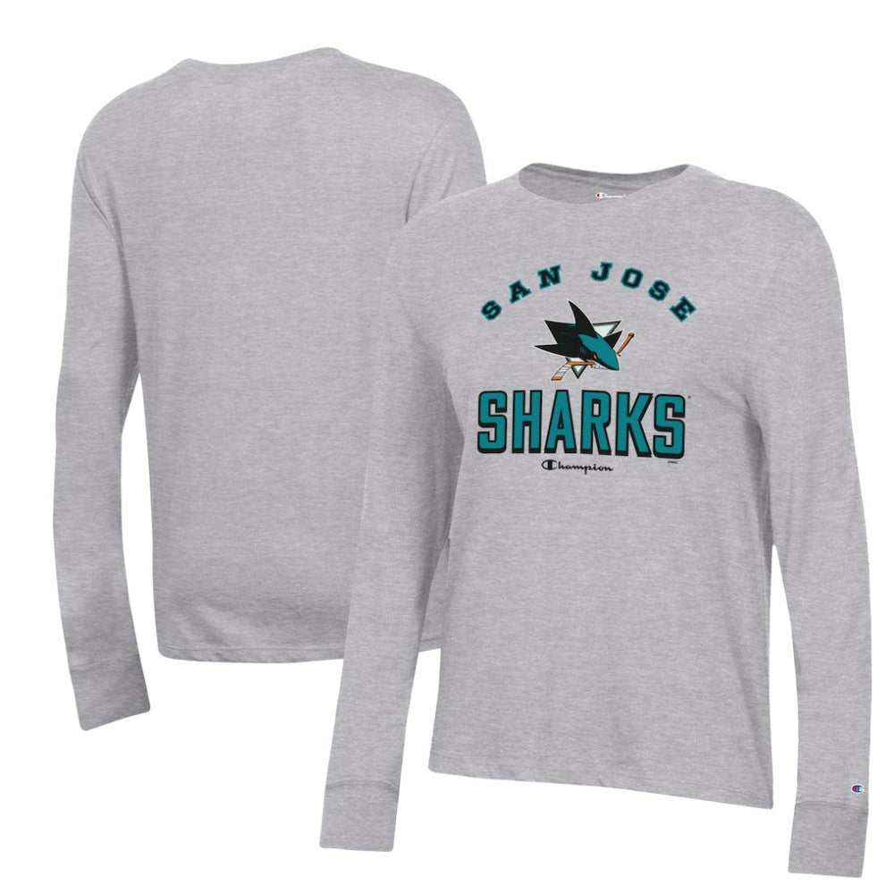 NHL Heather Gray San Jose Sharks Champion Women's Core Long Sleeve T-Shirt