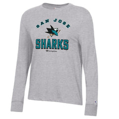 NHL Heather Gray San Jose Sharks Champion Women's Core Long Sleeve T-Shirt