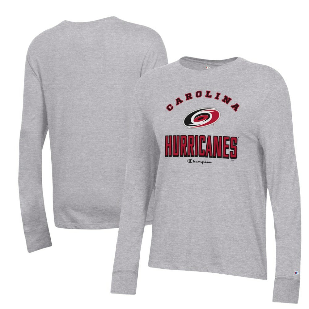 NHL Heather Gray Carolina Hurricanes Champion Women's Core Long Sleeve T-Shirt