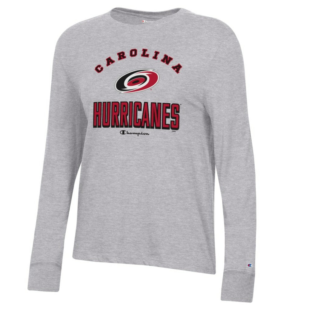 NHL Heather Gray Carolina Hurricanes Champion Women's Core Long Sleeve T-Shirt