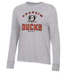 NHL Heather Gray Anaheim Ducks Champion Women's Core Long Sleeve T-Shirt