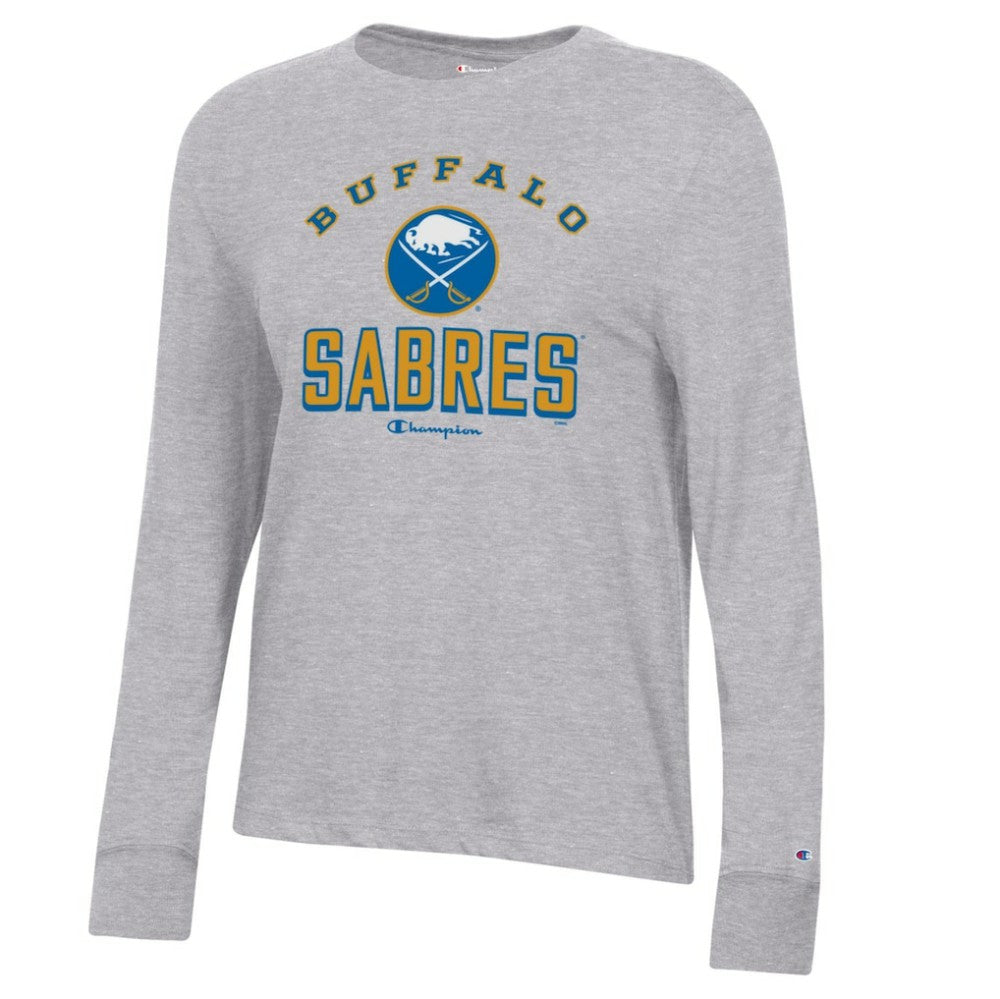 NHL Heather Gray Buffalo Sabres Champion Women's Core Long Sleeve T-Shirt